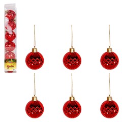 Bola tb diamond 5cm 6pcs vermelho            cx:036