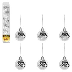 Bola tb diamond 5cm 6pcs prata               cx:036