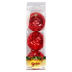 Bola tb wave 8cm 3pcs vermelho               cx:036