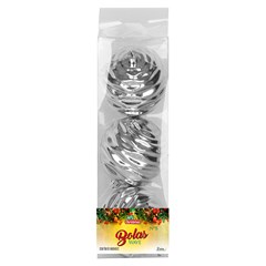 Bola tb wave 8cm 3pcs prata                  cx:036