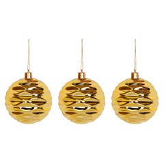 Bola tb wave 8cm 3pcs dourado                cx:036