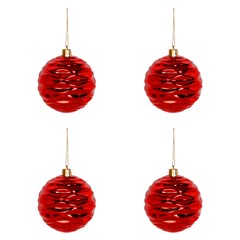 Bola tb wave 7cm 4pcs vermelho               cx:036