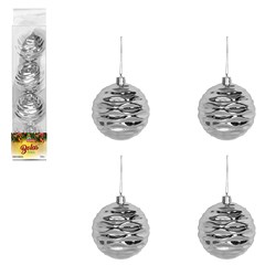 Bola tb wave 7cm 4pcs prata                  cx:036