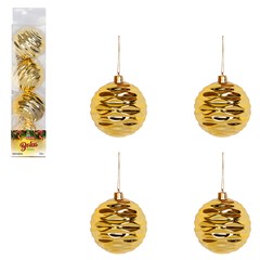 Bola tb wave 7cm 4pcs dourado                cx:036