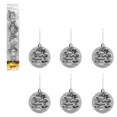 Bola tb wave 6cm 5pcs prata                  cx:036