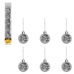 Bola tb wave 5cm 6pcs prata                  cx:036