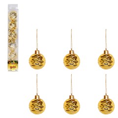 Bola tb wave 5cm 6pcs dourado                cx:036
