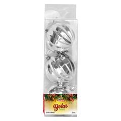 Bola tb twist 8cm 3pcs prata                 cx:036