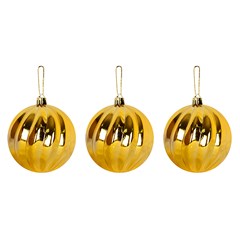 Bola tb twist 8cm 3pcs dourado               cx:036