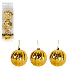 Bola tb twist 8cm 3pcs dourado               cx:036