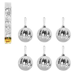 Bola tb twist 5cm 6pcs prata                 cx:036