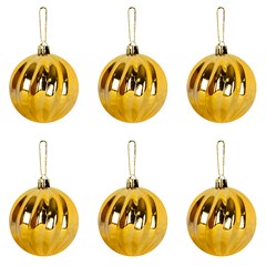 Bola tb twist 5cm 6pcs dourado               cx:036