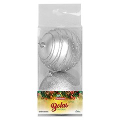 Bola tb imperial 10cm 2pcs prata                   cx:024