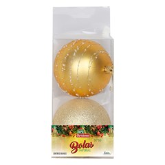 Bola tb imperial 10cm 2pcs dourado             cx:024