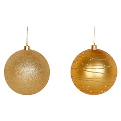 Bola tb imperial 10cm 2pcs dourado             cx:024