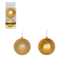 Bola tb imperial 10cm 2pcs dourado             cx:024