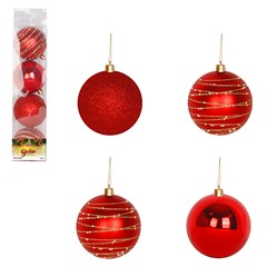 Bola tb imperial 8cm 4pcs vermelha                cx:024