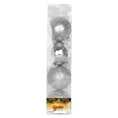 Bola tb imperial 8cm 4pcs prata                    cx:024