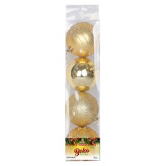 Bola tb imperial 8cm 4pcs dourada              cx:024