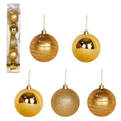 Bola tb imperial 7cm 5pcs dourada                  cx:024
