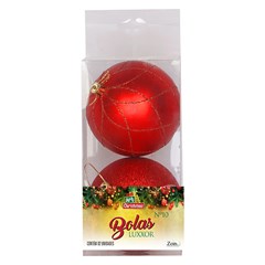 Bola tb luxxor 10cm 2pcs vermelho            cx:024