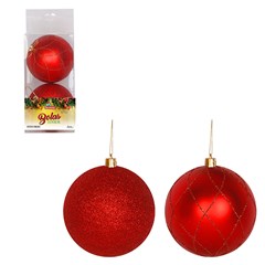 Bola tb luxxor 10cm 2pcs vermelho            cx:024