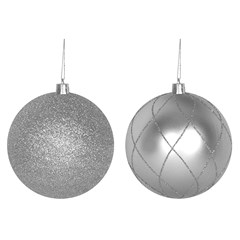 Bola tb luxxor 10cm 2pcs prata                  cx:024