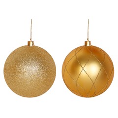 Bola tb luxxor 10cm 2pcs dourado              cx:024