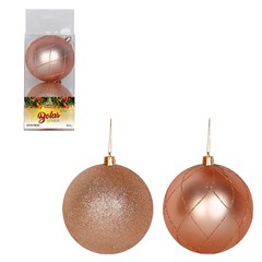 Bola tb luxxor 10cm 2pcs champanhe           cx:024