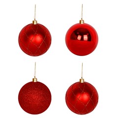 Bola tb luxxor 8cm 4pcs vermelha               cx:024