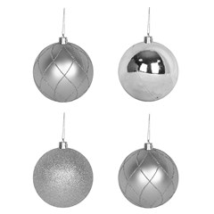 Bola tb luxxor 8cm 4pcs prata                    cx:024