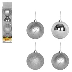 Bola tb luxxor 8cm 4pcs prata                    cx:024