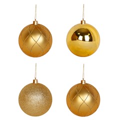 Bola tb luxxor 8cm 4pcs dourada               cx:024