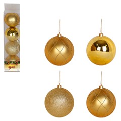 Bola tb luxxor 8cm 4pcs dourada               cx:024