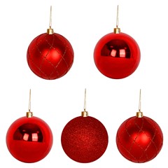 Bola tb luxxor 7cm 5pcs vermelha               cx:024