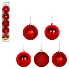 Bola tb luxxor 7cm 5pcs vermelha               cx:024