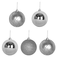 Bola tb luxxor 7cm 5pcs prata             cx:024