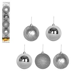 Bola tb luxxor 7cm 5pcs prata             cx:024