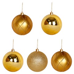 Bola tb luxxor 7cm 5pcs dourada               cx:024