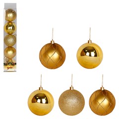 Bola tb luxxor 7cm 5pcs dourada               cx:024