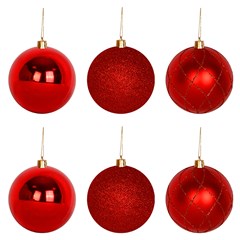 Bola tb luxxor 6cm 6pcs vermelha                cx:024