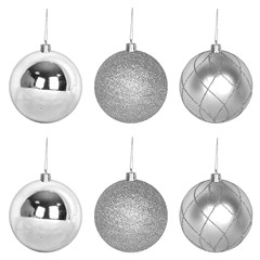 Bola tb luxxor 6cm 6pcs prata                   cx:024