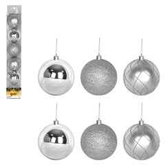 Bola tb luxxor 6cm 6pcs prata                   cx:024