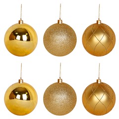 Bola tb luxxor 6cm 6pcs dourada                 cx:024