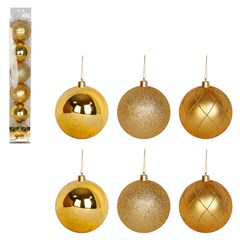 Bola tb luxxor 6cm 6pcs dourada                 cx:024
