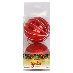 Bola tb luminous 10cm 2pcs vermelho               cx:024