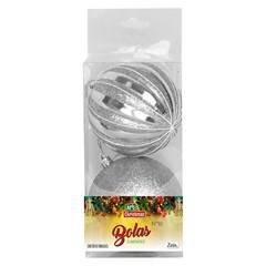 Bola tb luminous 10cm 2pcs prata          cx:024