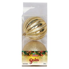 Bola tb luminous 10cm 2pcs dourado             cx:024