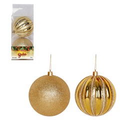 Bola tb luminous 10cm 2pcs dourado             cx:024