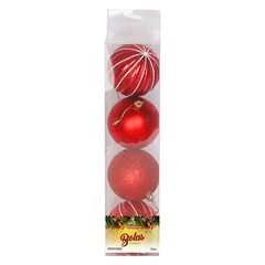 Bola tb luminous 8cm 4pcs vermelha               cx:024